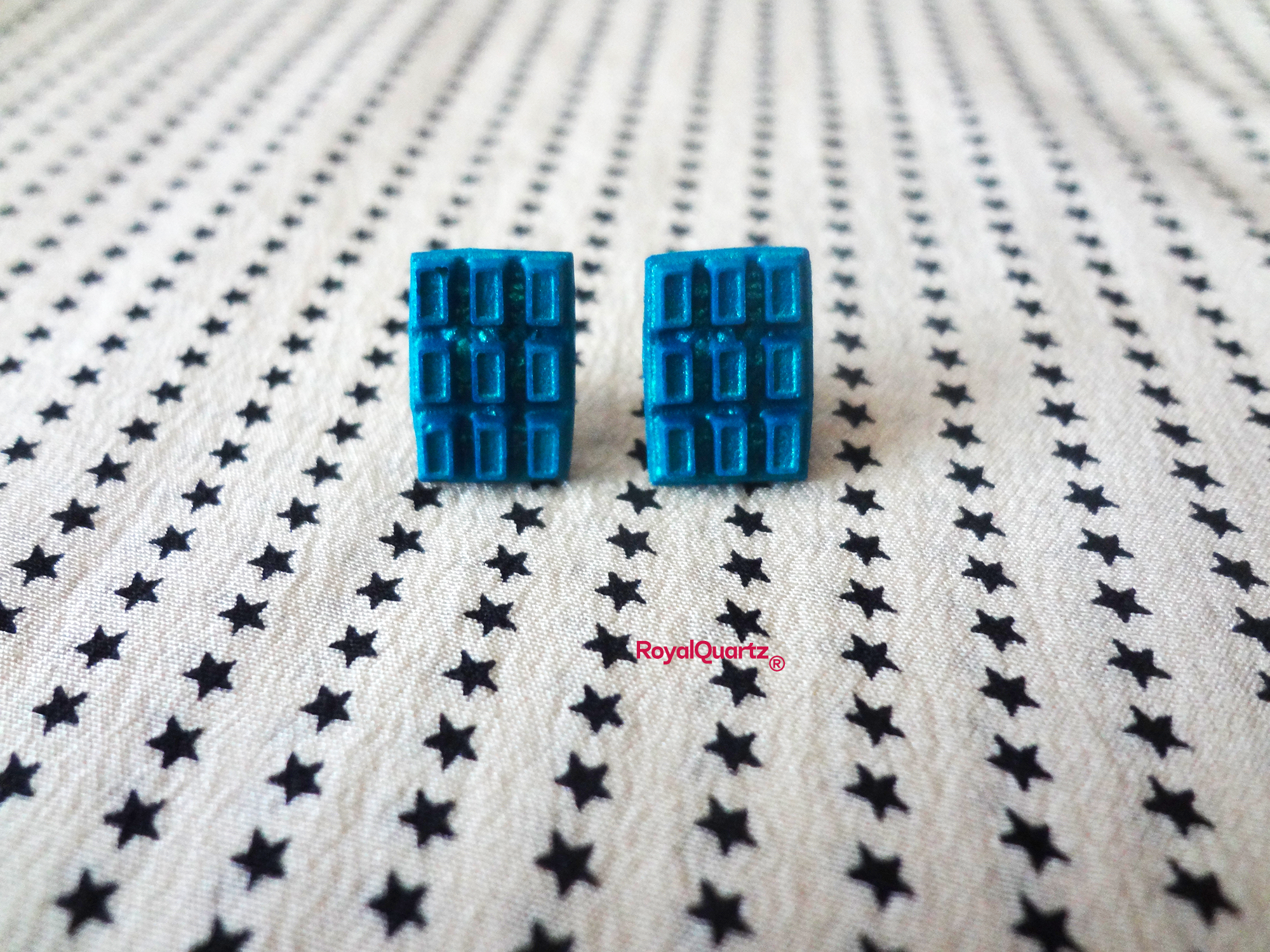 Blue Mini Macaroon & Chocolate Bar Earrings
